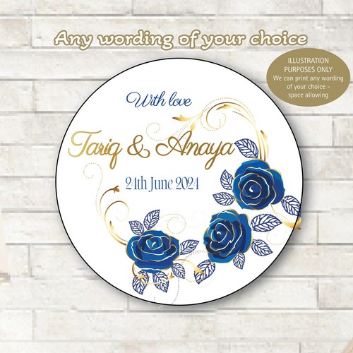 48 x Personalised Walima Wedding Mehndi Mayoon favour gift bag Stickers 1308 - Picture 6 of 7