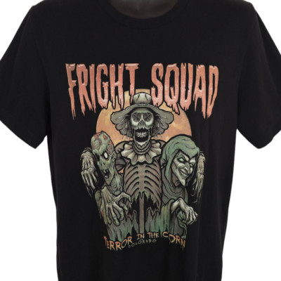 Terror In The Corn T Shirt Mens Size Medium Black Fright Squad Colorado Maze