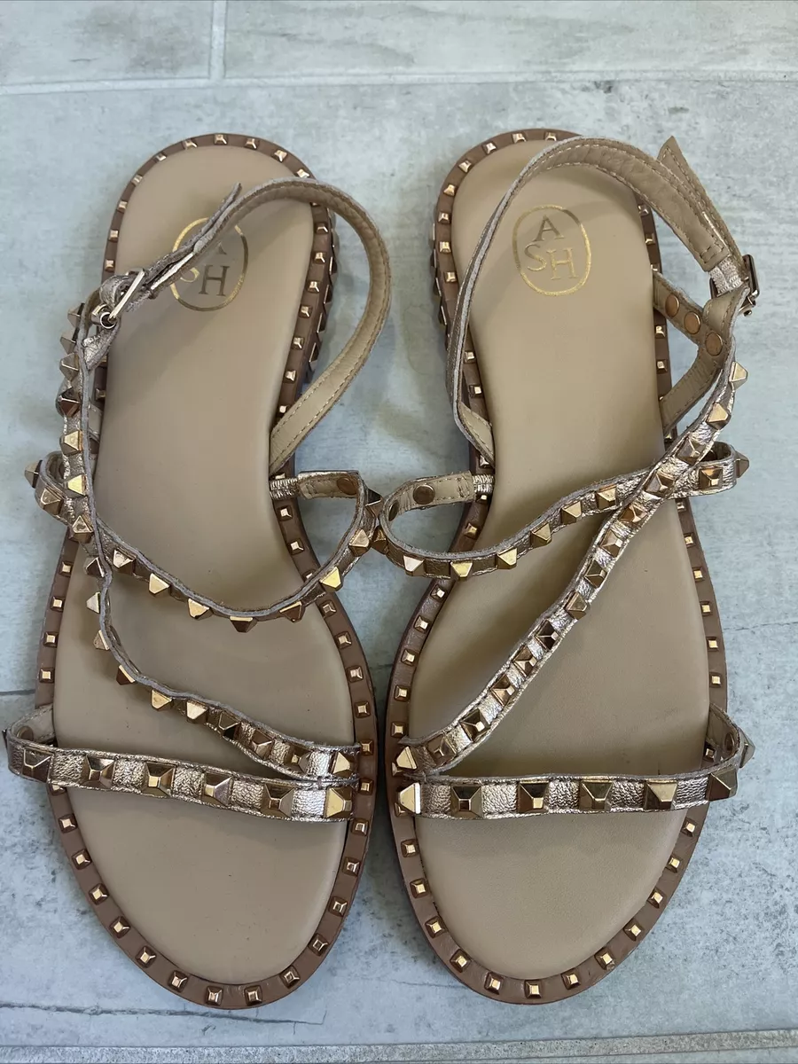 Ash peace studded online slingback leather sandals