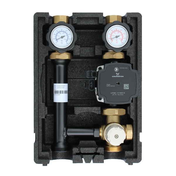 Heizkreispumpengruppe Mit 3-Wege-Mischer, Thermostatkopf 20-55°C + Grundfos UPM3-image