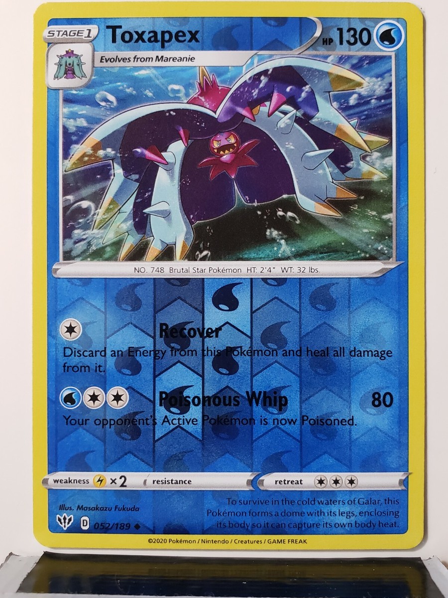 REVERSE HOLO Toxapex 052/189 NM Darkness Ablaze Pokemon Card $2