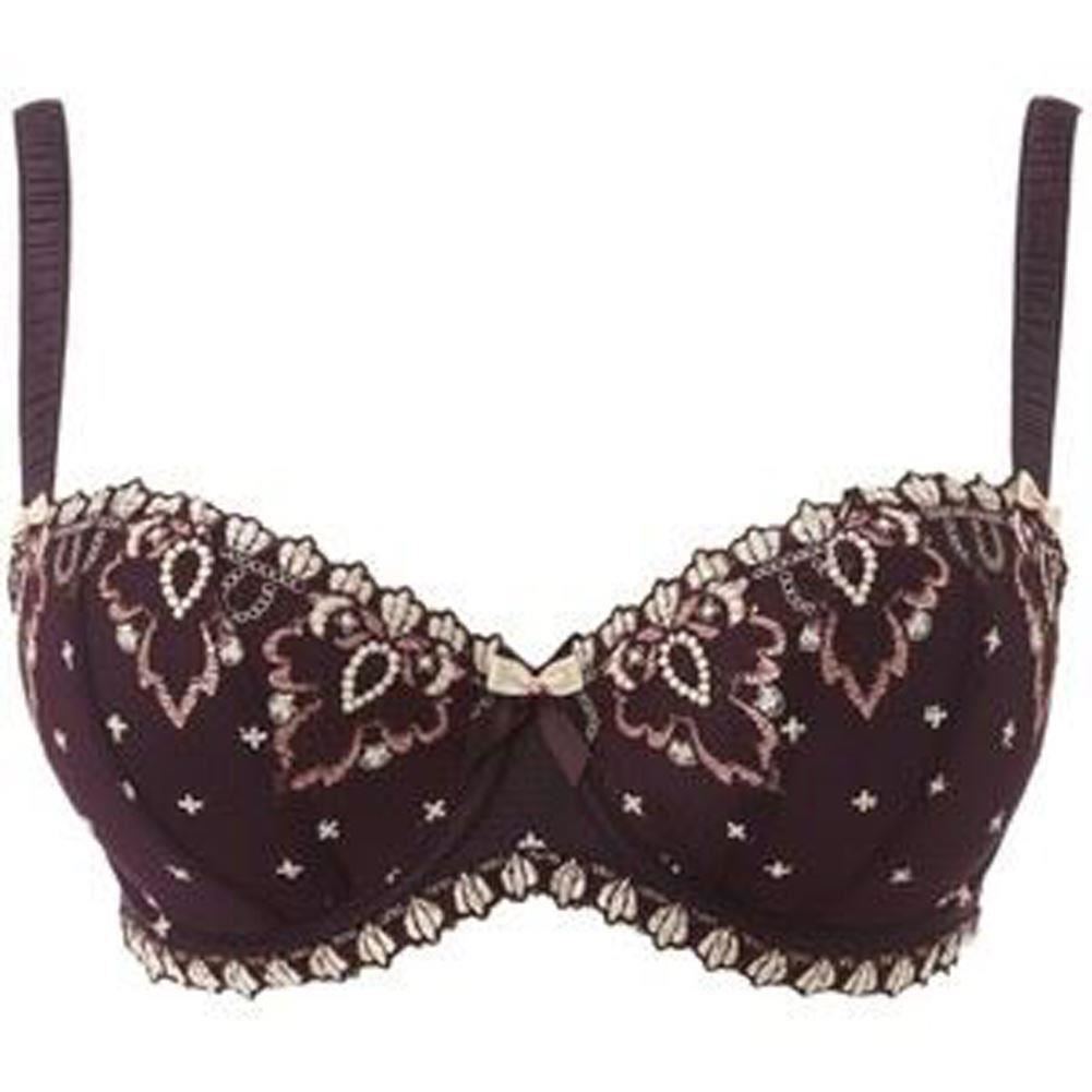 Fauve Marla FV0291 WHP Underwired Padded Half-Cup Bra (Aubergine) AUE 34B