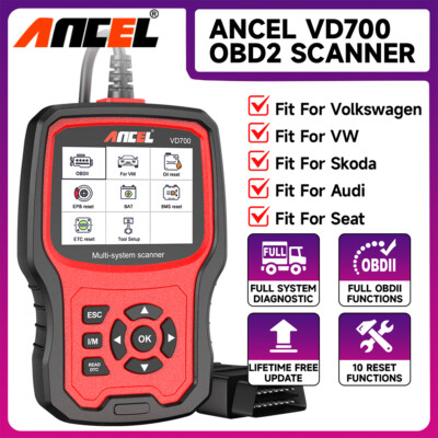 ANCEL VD700-US For VAG OBD2 Scanner Full System Diagnostic tool Code Reader ABS