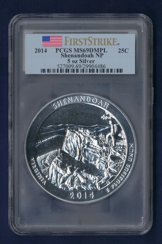U.S. 2014 SHENANDOAH NP AMERICA BEAUTIFUL ATB 5 Oz. SILVER PCGS MS69 DMPL, FS - Image 3 of 4