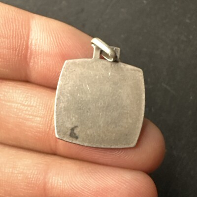 Pendentif Ancien Argent Massif 925 - Breloque Art Nouveau - Déco Fossile