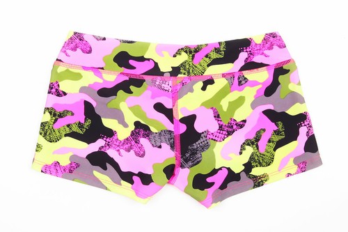 J2 SPORT PINK CAMO PRINT GYMNASTICS DANCE GYM BOOTY SHORT SIZE JUNIOR LARGE - Picture 2 of 6