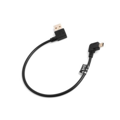 Mini USB Kabel 90° Rechts gewinkelt auf USB A (male) Daten- und Ladekabel 26cm