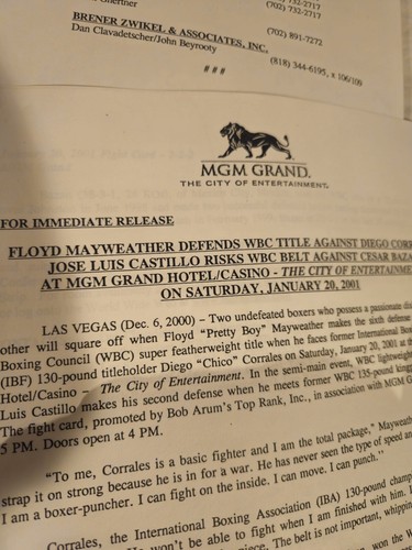 FLOYD MAYWEATHER JR vs DIEGO CORRALES PRESS PAPERS MEDIA INFO MGM GRAND VEGAS - Bild 6 von 10