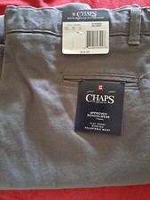 Boys' CHAPS Grey Flat Front Comfort Stretch Pants Size 18 Husky NEW WITH TAGS.