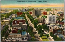 University Avenue Toronto Canada Vintage Linen Postcard 1940 Posted A29