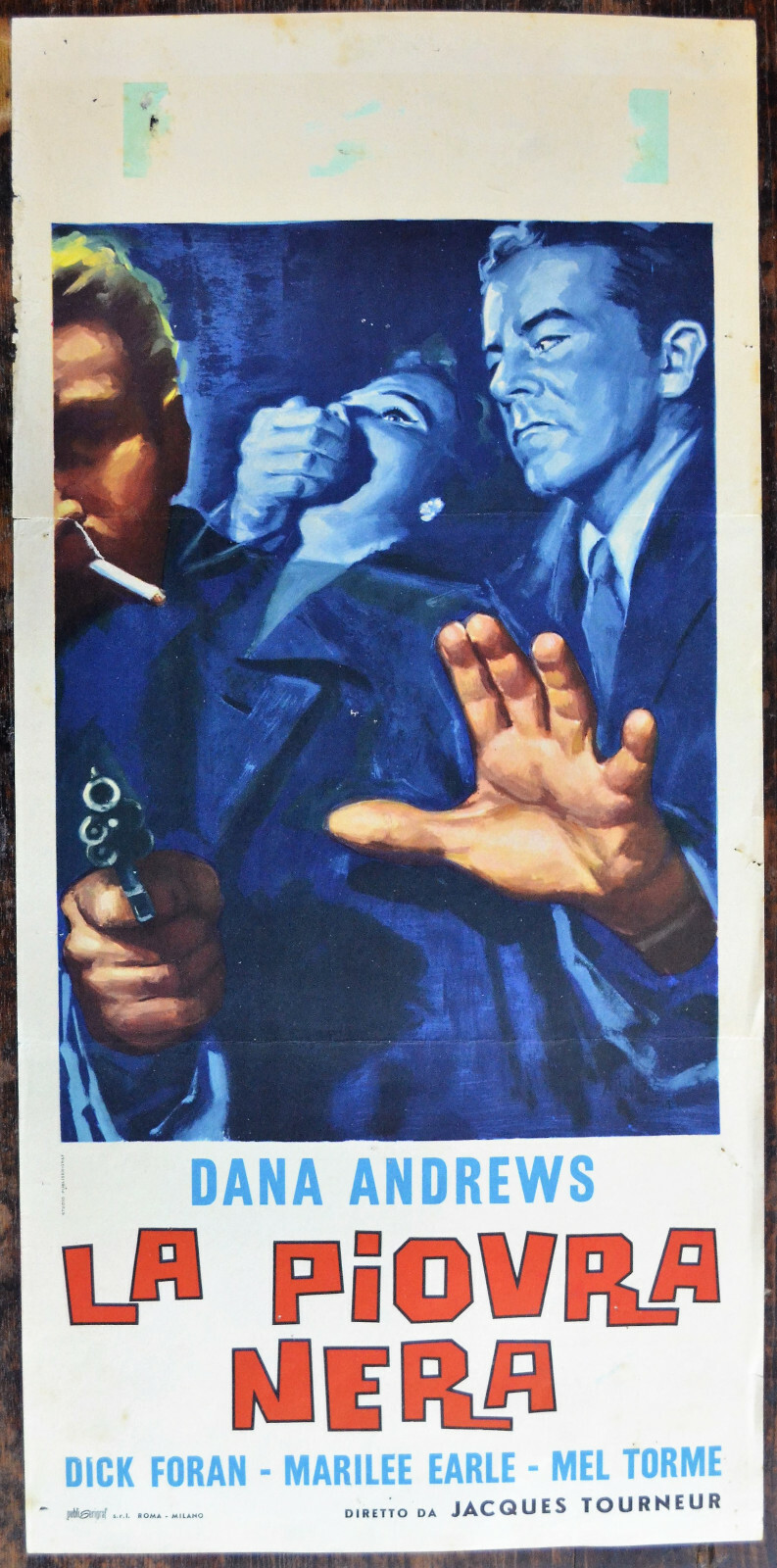 Locandina originale film La piovra nera (1958) - Regia di Jacques Tourneur