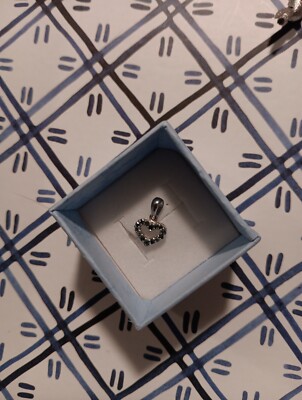 Geniune Blue Diamond Heart Pendant platinum plated 925ss