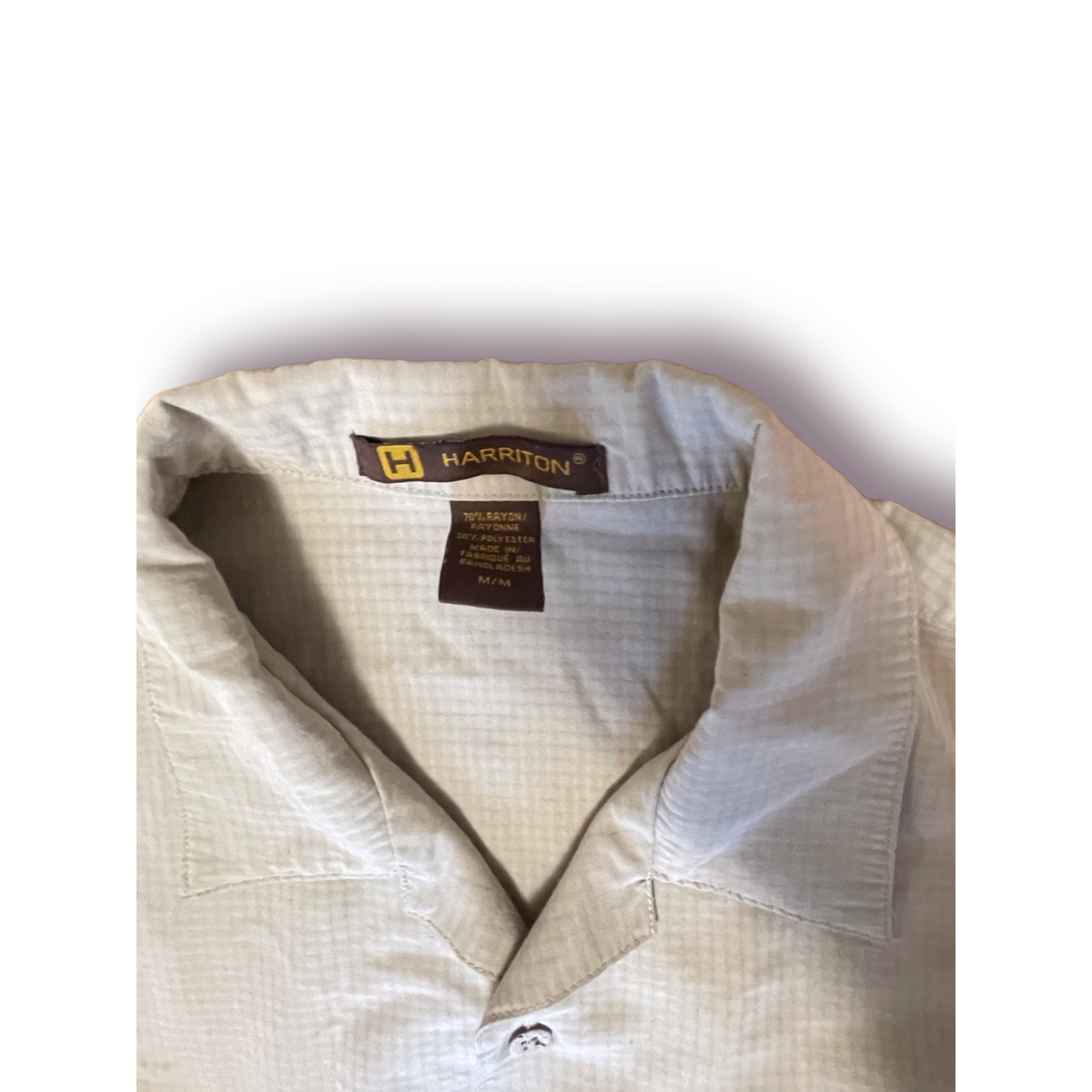 Harrison men’s button down shirt cream (medium) Gem