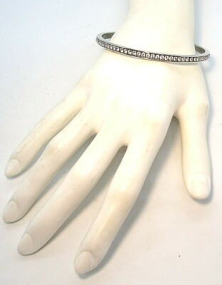 Silverplate Bangle Bracelet w Swarovski Crystal 20.6 grams  lot 36m5