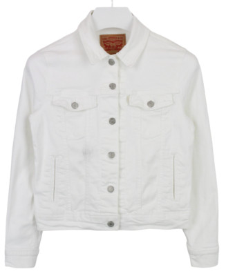 LEVI'S Jacke Damen Klein Leichter Denim Trucker Mit Knöpfen Polo Kragen