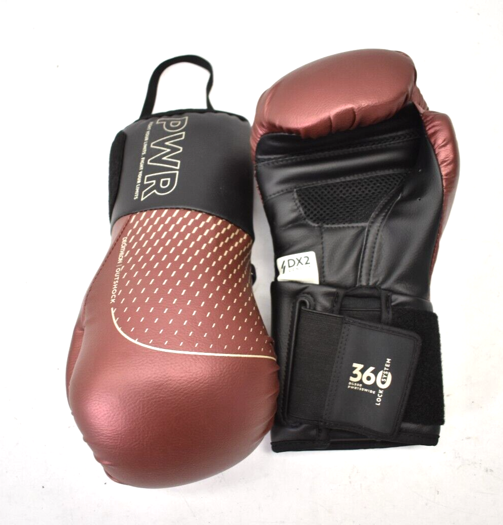 Decathlon 360 Lock System DX2 Density Boxing Gloves PWR Outshock 12oz Maroon