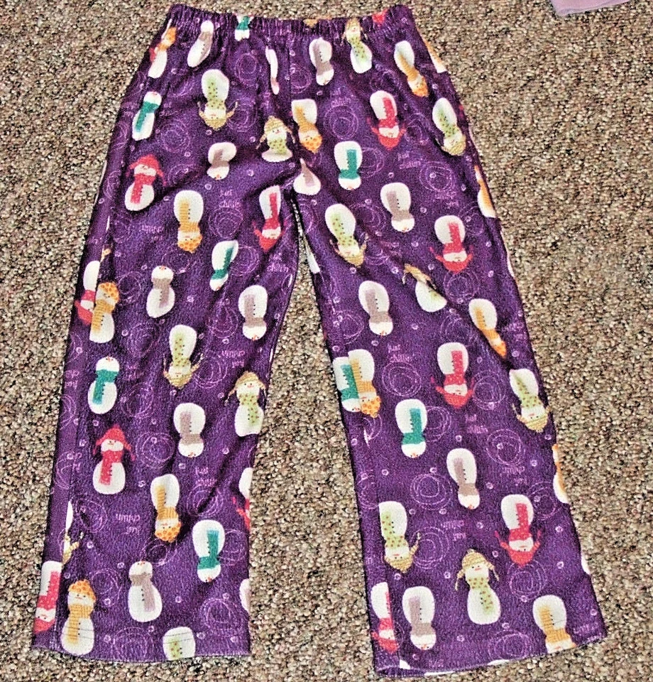CIRCO BRAND GIRLS PAJAMAS  SIZE S "JUST CHILLIN" SNOWMAN DESIGNS LAVENDER PURPLE - Image 3 of 4