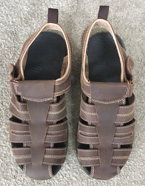 BASS Leather Sandals Menâs Size 9 Brown Closed Toe Casual Comfort Shoes | eBay