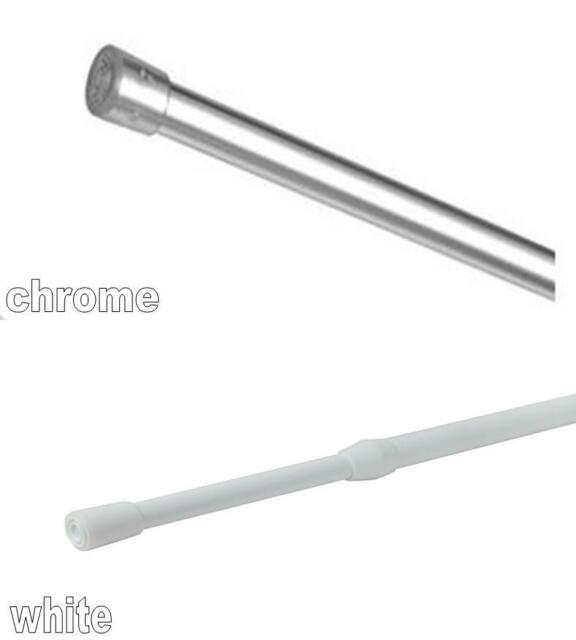100cm Spring Loaded Tension Rod White, Spring Loaded Curtain Rods