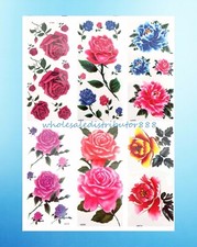 6 sheets butterflies rose flower tattoo sticker wholesale temporary tattoo