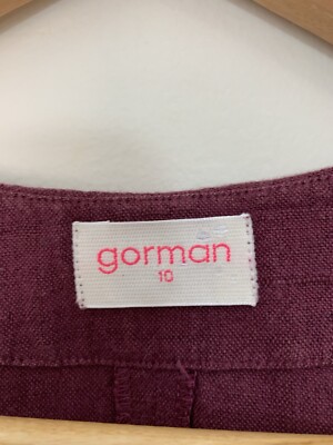 Gorman Dress Linen Blend Purple Plum Size 10 No Belt | eBay