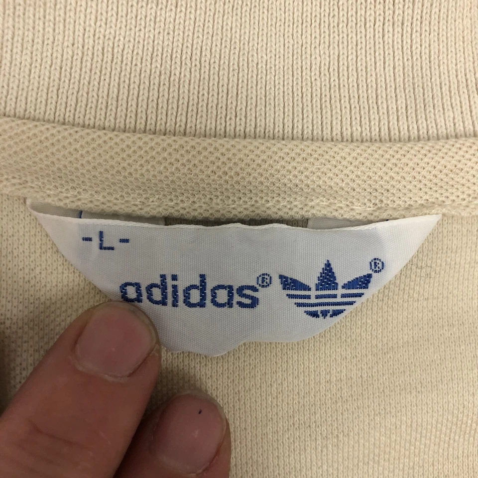 Vtg 70 80's Adidas Streetwear Embroidered LOGO Casual Polo 50/50 Shirt USA L - Image 2 of 4