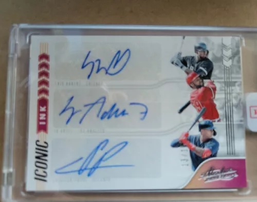 Autographed jo adell, cristian pache, luis robert 2020 absolute iconic ink 13/15