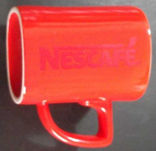 Rare Vintage Nestle NESCAFE Engraved & Reading Up Red Coffee Cup/Mug Ceramic !!! - Picture 3 of 5