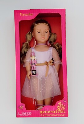   Our Generation NATASHA 18'' Ballerina Doll & Pink Nutcracker Accessory