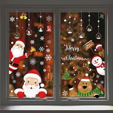 167 PCS Christmas Window Clings Snowflake Reindeer Santa Claus Window Stickers