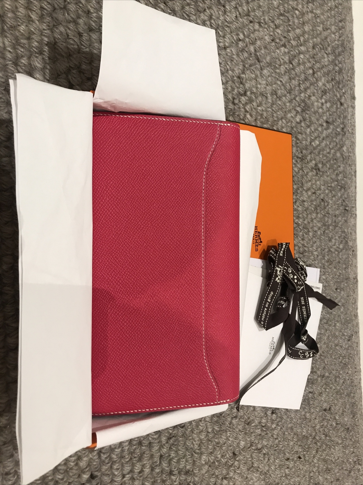 Rare HERMÈS CONSTANCE EPSOM LEATHER LONG WALLET Clutch E5 Rose tyrien Candy Pink image 6
