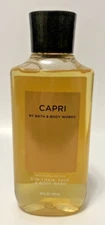 Bath & Body Works CAPRI FOR MEN Hair Face Body Wash Shower Gel 10 oz