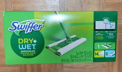 Swiffer Sweeper Dry + Wet Kit 2-in-1 Floor Cleaner Hardwood & Tile Easy Assembly