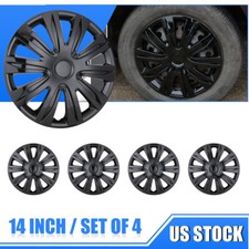 14 Inch Black Lacquer Full Snap-on Hub Caps 4pcs Wheel Covers For R14 Steel Rims 14 Inch Black Lacquer Full Snap-on Hub Caps 4pcs Wheel Covers For R14 Steel Rims