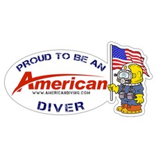 Proud To Be An American Diver - Patriot Die Cut Sticker American Diving Supply