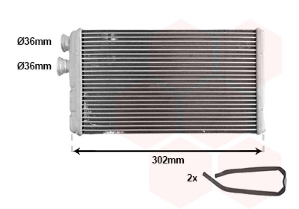 VAN Wezel WäRmetauscher HeizungsküHler Innenraumheizung 03016701-image