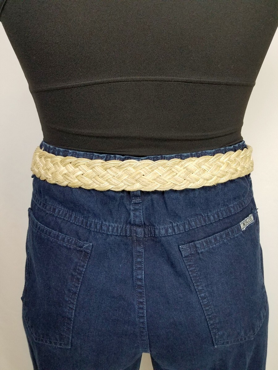 Vintage Marjorie Baer Beige Braided Hammered Metal Belt | eBay display picture 1