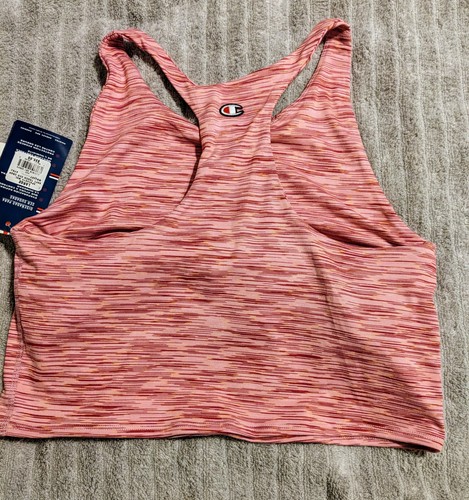 CHAMPION Damen Soft Touch Cropped Tank Top Meliert Rosa Träger Gr. L Neu mit Etikett - Bild 5 von 7