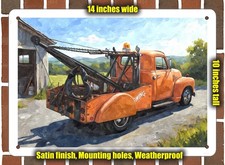Metal Sign - 1950 Chevrolet 3600 Tow Truck 2 Watercolor - 10x14 Metal Sign - 1950 Chevrolet 3600 Tow Truck 2 Watercolor - 10x14