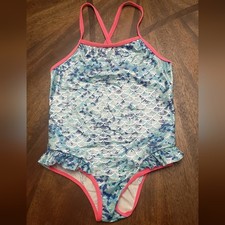 Limited Too Swimwear with Ruffle Trim - Blue and Pink Size 6x