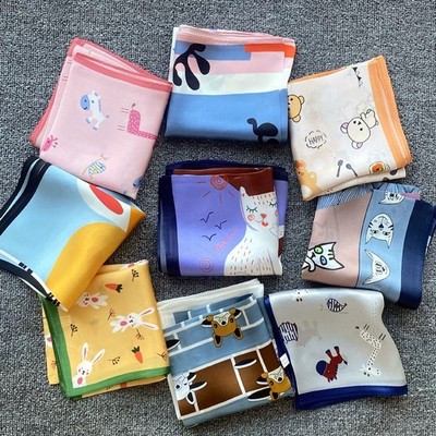 Cute Kids' Gift Silk Square Scarves | Year-End Factory Clearance | Limited Stock