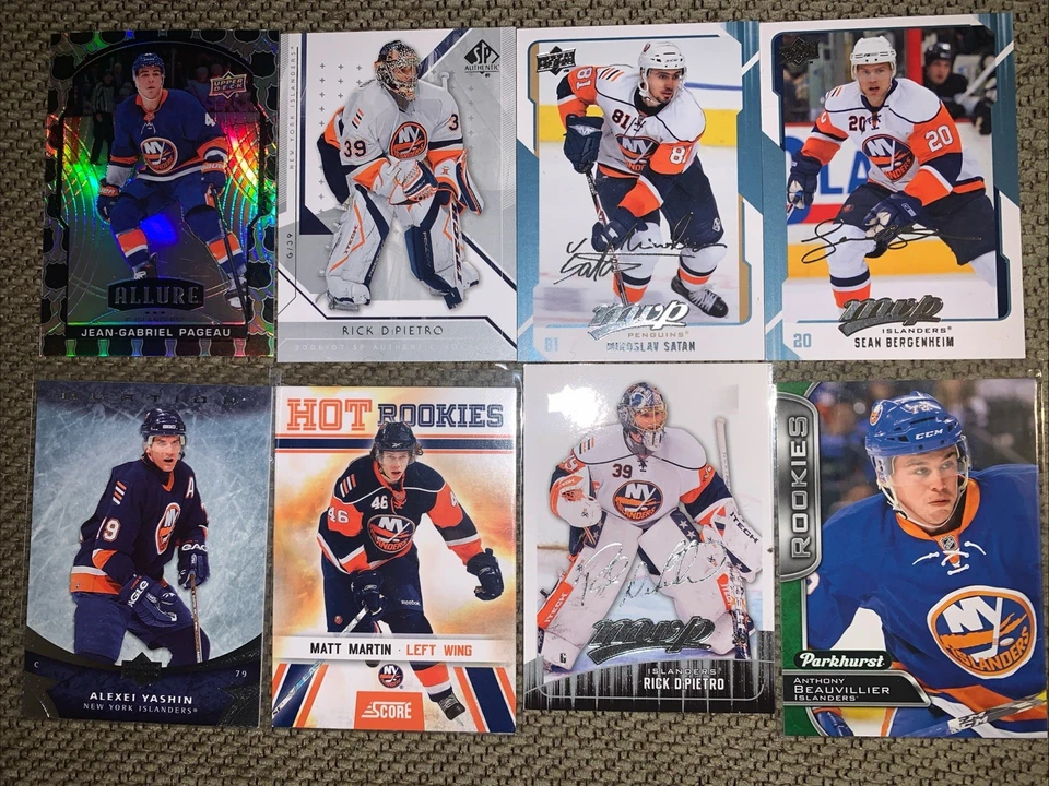 Lote de 33 tarjetas de los New York Islanders diferentes años y marcas Foto 3 de 4
