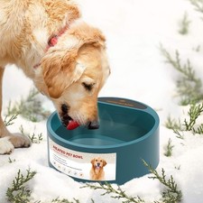 Heated Pet Water Bowl 2.2L for Dogs Cats Birds Outdoor Winter Drinking