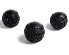 Feng Shui Orbs Ball for Bowls (Set of 3) Black Accent Resin 3 inch Decorative...