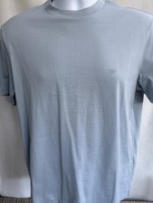 Emporio Armani Light Blue Tee Shirt With Signature Logo