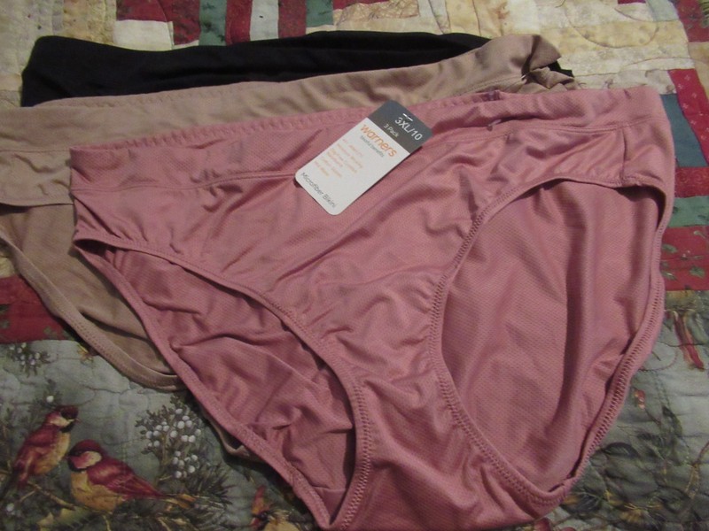 3- Black/Nude/Mauve Warner's 4973 Microfiber Bikini Panties *NEW* 3X 10