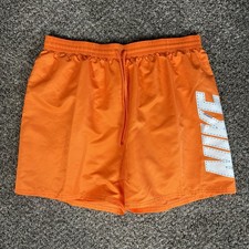 NIKE BIG BLOCK VOLLEY SWIM BOARD SHORTS Orange Men  s SZ 2XL NESSE602-811 UNLINED