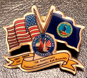 DAV Disabled American Veterans Virginia 2007 Lapel Pin 75th Anniversary Military