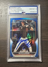 2023 Bowman Chrome Bryce Eldridge Blue Refractor /150 PSA 10 Auto BDC/107 RC 1st