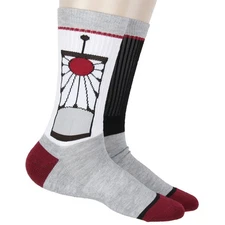 Demon Slayer Men's Tanjiro Kamado Hanafuda Earring Design Athletic Crew Socks
